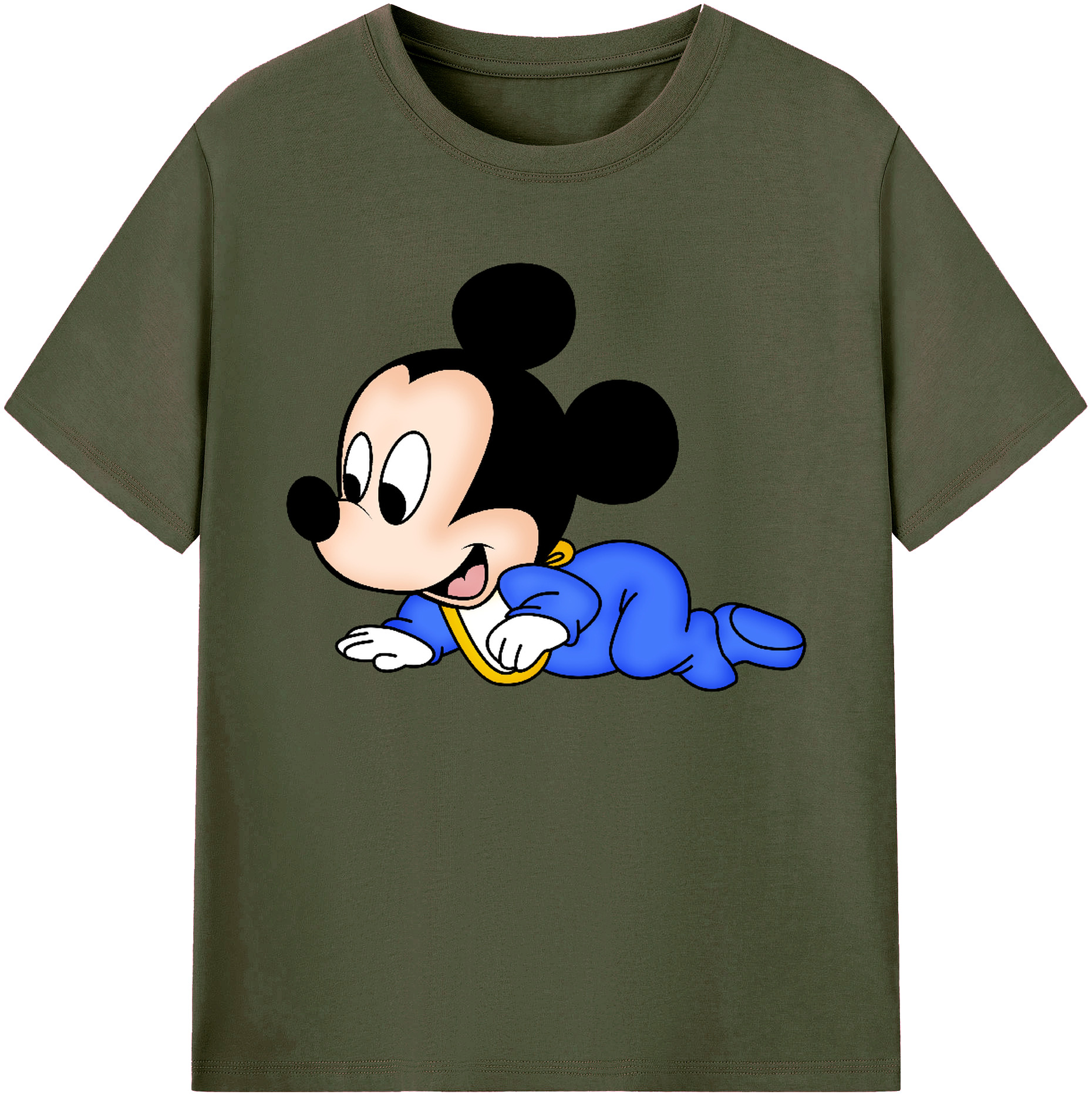 ミッキーマウス Mickey Mouse 綿100％ メンズ半袖Tシャツ｜肌触りやわらか＆通気性